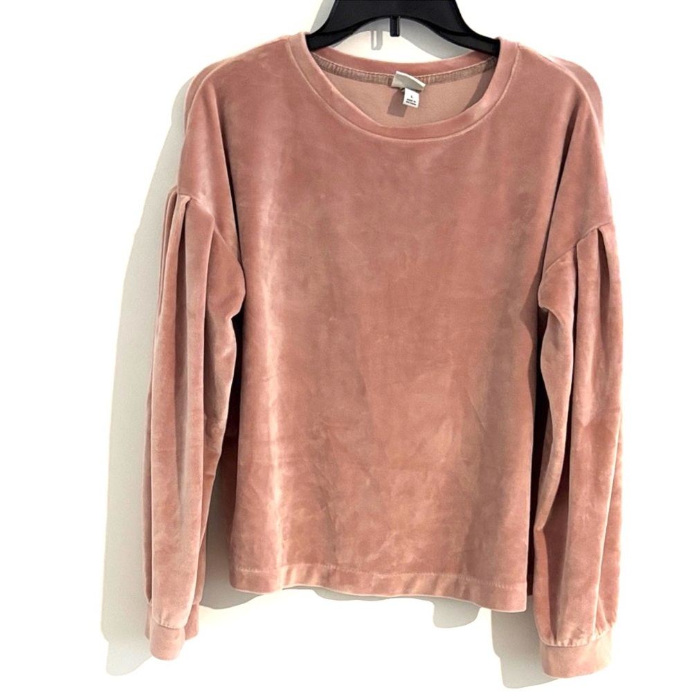 Y2K a new day Size L Whimsy Blush Pink Velvet Casual Chic Top
